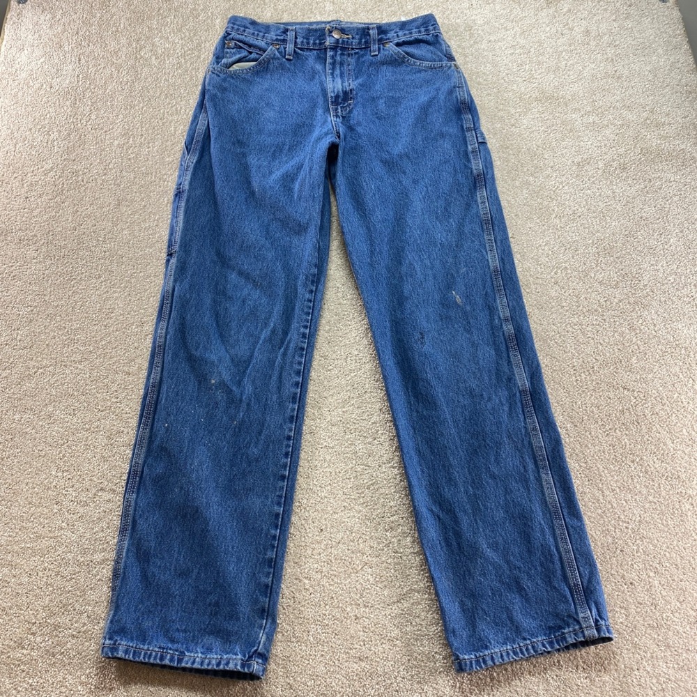 Dickies Carpenter Jeans Mens 30x27 Blue Denim Workwear Utility Fits (30x31.5)